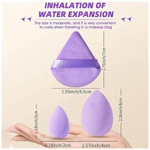 Set Di 14 Spugnette Per Trucco - Spugne Versatili Per Un'applicazione Impeccabile Purple - Foto 2