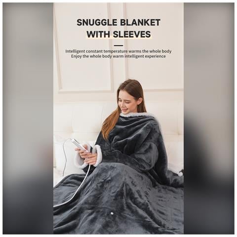 Coperta Elettrica Riscaldante Indossabile Con Tasca Per Piedi - Calore Completo Del Corpo - Foto 2