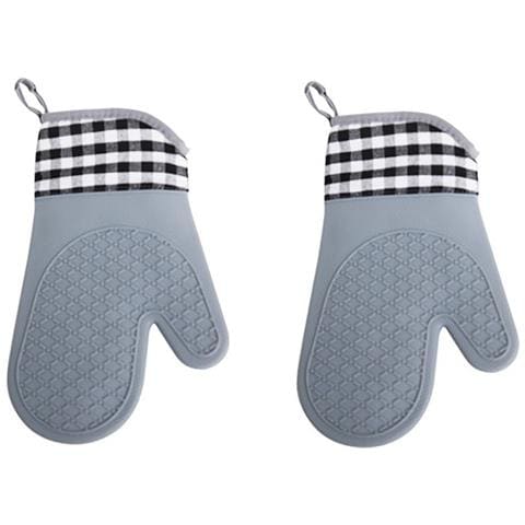 Guanti Da Forno In Silicone A Nido D'ape - Presine Da Cucina Resistenti Al Calore, Set Da 2 Grey - Foto 1
