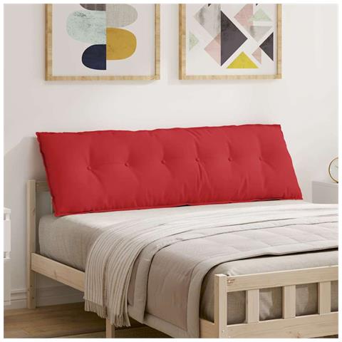 Cuscino per Schiena Rosso 160 x 19 x 50 cm Tessuto - Foto 2