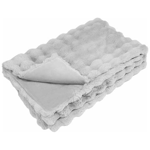Coperta antiscivolo in finta di coniglio Olite Grigio - Foto 1