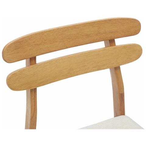 Sedia da pranzo 2 pcs Naturale e chiaro Legno di gomma solido - Foto 9