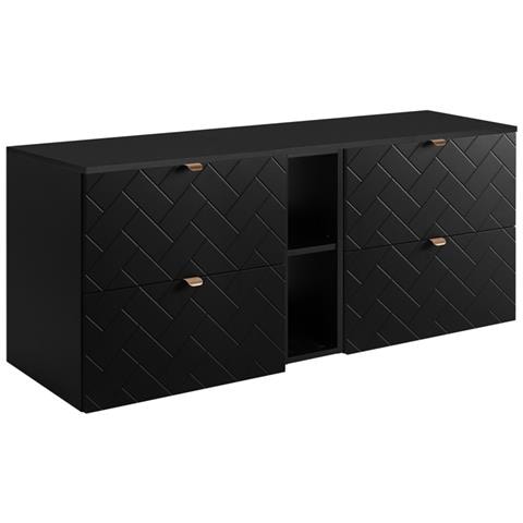 | Mobiletto 140 cm - Noir Mat - Mobili Bagno - Mobili Bagno - Lavabi Sottopiano - Controsoffitto - Libreria - Foto 1