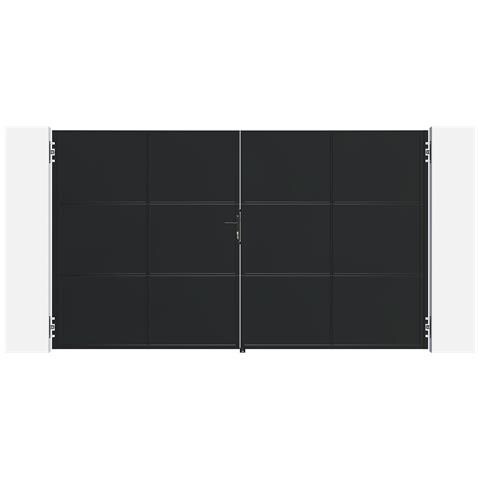 Cancello NALI in acciaio nero opaco, altezza 200 cm, 3,5 m. - Foto 2