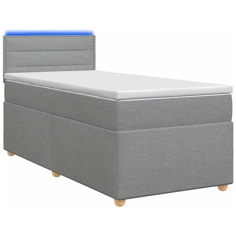 Letto box spring con materasso Grigio Chiaro 80 x 200 cm - Foto 1