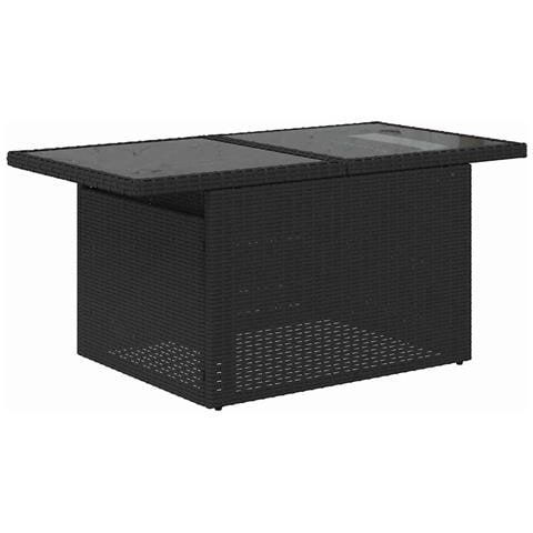 Set Divano da Giardino 9 pz Nero e Blu polyrattan - Foto 10