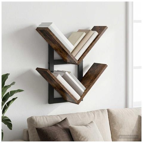 Mensola a muro flottante Rovere Fumo 43 x 15 x 47 cm - Foto 2