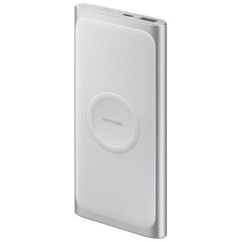 PowerBank da 10000 mAh con Ricarica Wireless e Porta USB Colore Argento - Foto 2