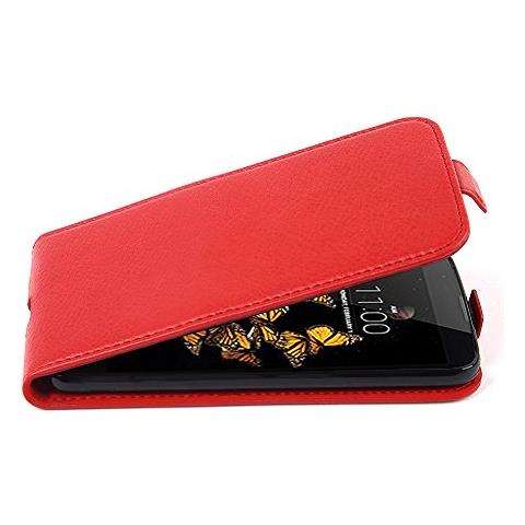 Custodia Compatibile Con Lg K8 2016 In Rosso Cremisi - Coperchio Protettivo In Design Flip Realizzato In Similpelle Testurizzata - Foto 1