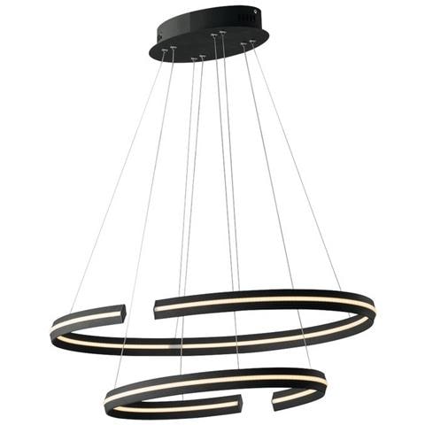 Lampadario Led Clarke Nera 75w 4500lm 4000k 80x40cm+60x30cm - Foto 1