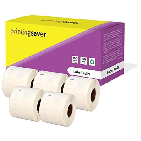Printing Saver 5x 99015 54 X 70 Mm Compatibili Rotoli Etichette Adesive (320 Etichette / rotolo) Per Dymo Labelwriter 310 320 330 4xl 400 450 Turbo / twin Turbo / duo & Seiko Slp Etichettatrici - Foto 2