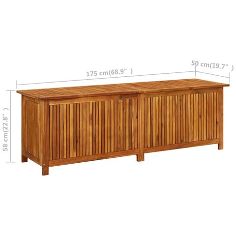 Baule Da Giardino 175x50x58 Cm In Legno Massello Di Acacia - Foto 2