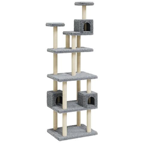 Albero Per Gatti Con Tiragraffi In Sisal Grigio Chiaro 188 Cm - Foto 2