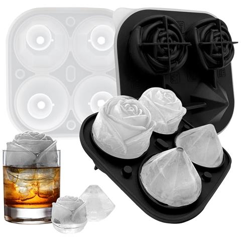 Stampi Per Ghiaccio In Silicone - Stampi Diamante E Rosa Black - Foto 7