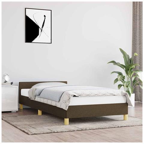 Giroletto senza Materasso Marrone Scuro 90x190 cm Tessuto - Foto 9