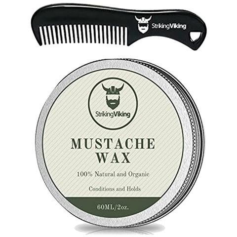 Kit Cera E Pettine Per Baffi - Cera Per Barba E Baffi Da Uomo Con Cera D'api Naturale A Tenuta Forte - Aiuta A Domare, Modellare E Condizionare I Peli Del Viso Di, Vaniglia - Foto 1