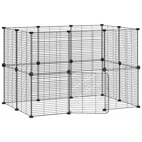 Gabbia Per Animali 20 Pannelli Con Porta Nera 35x35 Cm Acciaio - Foto 1