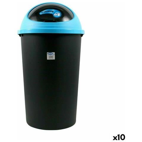 Secchio Per La Spazzatura Tontarelli Big Hoop Azzurro Nero 50 L 39 X 39 X 72 Cm (10 Unità) - Foto 1