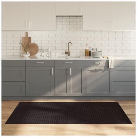 Tappeto Rettangolare Marrone Scuro 100x200 Cm In Bambù - Foto 1