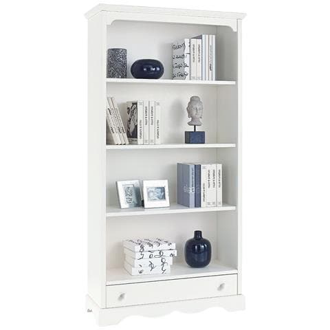Libreria Classica In Legno Bianco Cm94x36x189h - Foto 1