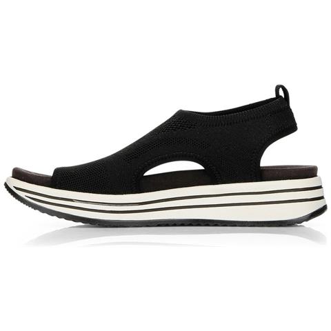 Black Casual Open Sandals Sandali Tessile Scarpe Donna Nero Eu 37, R2955-02 - Foto 3