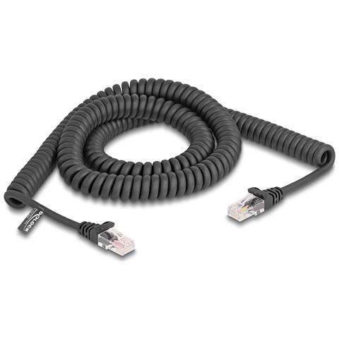 Cavo a spirale RJ45 maschio-maschio Cat. 5e da 3 m nero - Foto 1