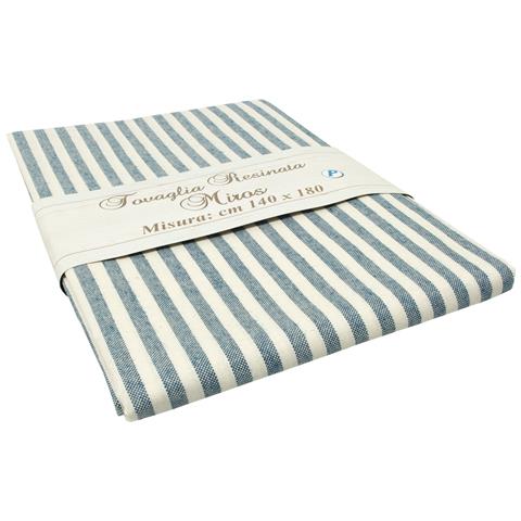 Tovaglia Miros Resinata Antimacchia Copritavolo Cucina Disegno Bastoncino 140x140 Blu - Foto 5