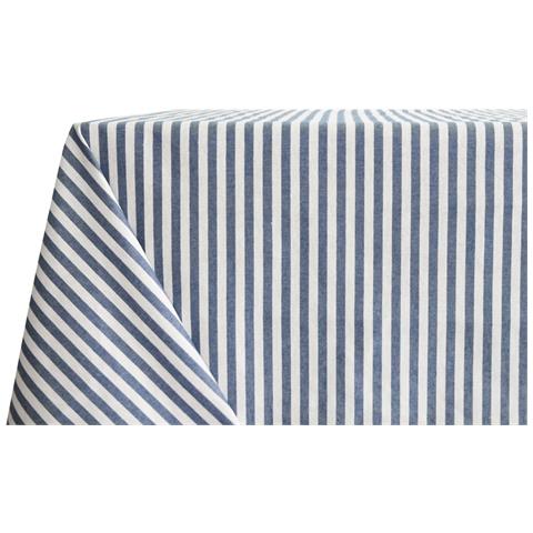 Tovaglia Miros Resinata Antimacchia Copritavolo Cucina Disegno Bastoncino 140x140 Blu - Foto 1