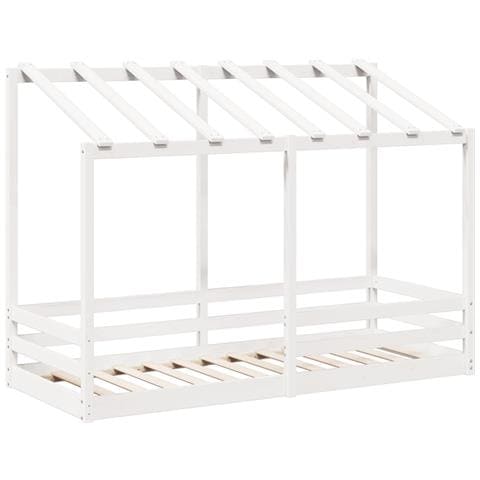 Letto Per Bambini Con Tetto Bianco 75x190cm Legno Massello Pino - Foto 3
