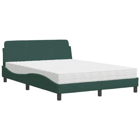 Letto Con Materasso Verde Scuro 120x200 Cm In Velluto - Foto 2
