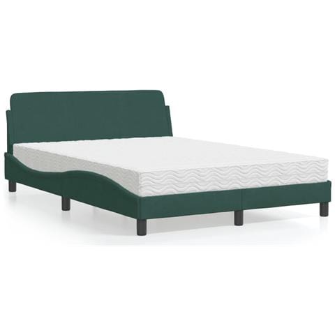 Letto Con Materasso Verde Scuro 120x200 Cm In Velluto - Foto 1