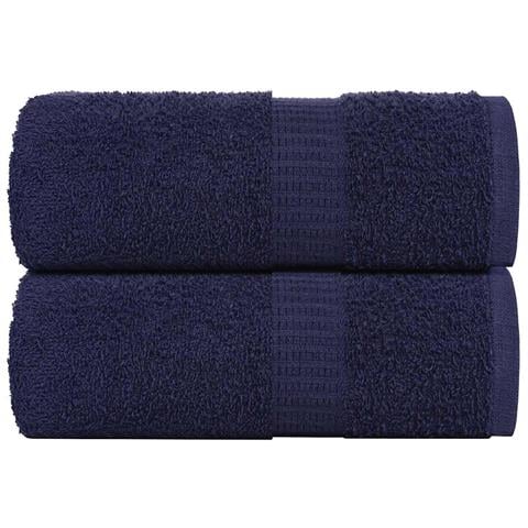 Asciugamani Ospiti 2 Pz Blu Marino 30x50cm 360 G/m 100% Cotone - Foto 1