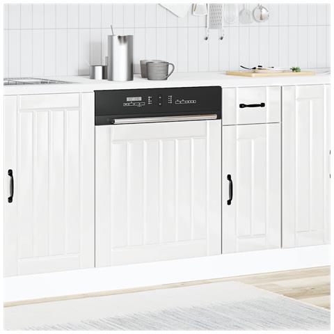 Pannello Lavastoviglie Lucca Bianco Lucido In Legno Multistrato - Foto 3