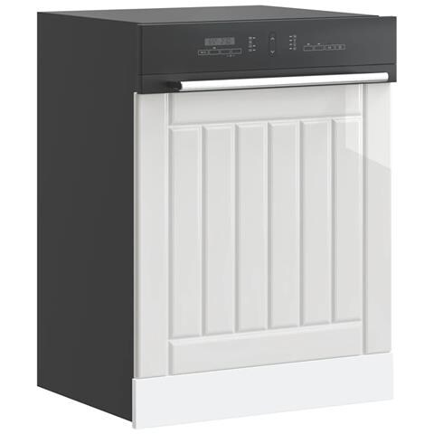 Pannello Lavastoviglie Lucca Bianco Lucido In Legno Multistrato - Foto 1