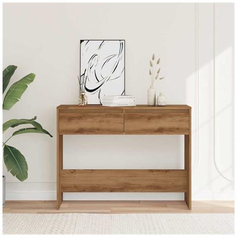 Tavolo Consolle Rovere Artigianale 100x35x76,5 Cm In Truciolato - Foto 3