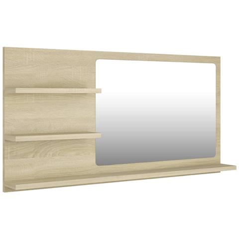 Lusso Casadino - Specchio Da Bagno Rovere Sonoma 90x10,5x45 Cm Legno Multistrato - Foto 1