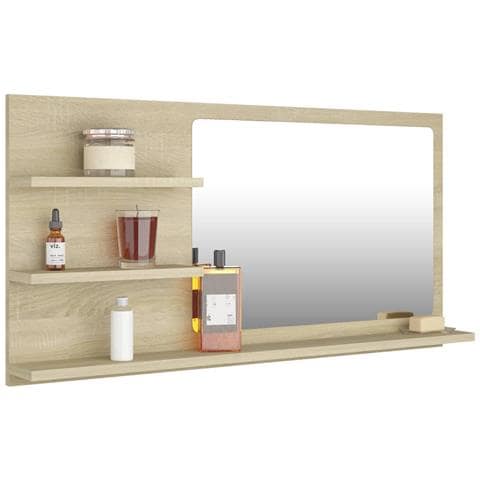 Lusso Casadino - Specchio Da Bagno Rovere Sonoma 90x10,5x45 Cm Legno Multistrato - Foto 2