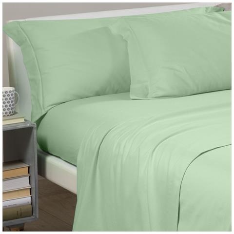 Completo Lenzuola In Flanella Colore Verde Misura Singolo - Foto 5