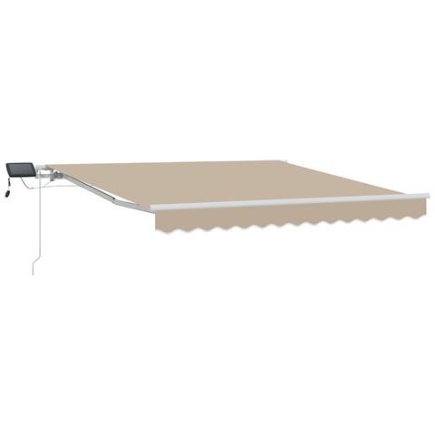 Tenda Manuale Retrattile  con LED Beige 350x250 cm, Tessuto di Ricambio per Tenda  per Struttura 3.5x2.5 m Beige - Foto 1