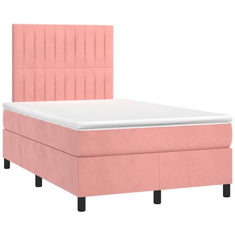 Giroletto a Molle con Materasso Rosa 120x190 cm in Velluto - Foto 1