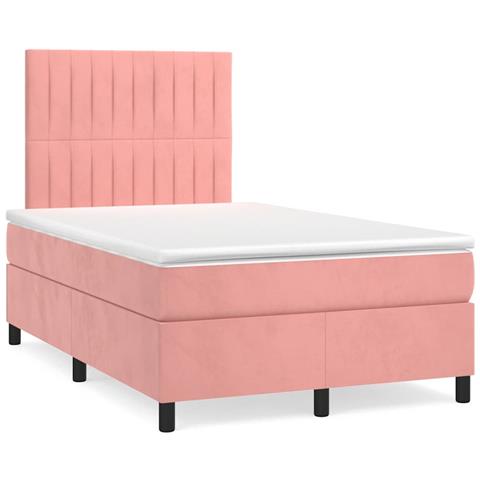 Giroletto a Molle con Materasso Rosa 120x190 cm in Velluto - Foto 2