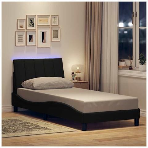 Giroletto senza Materasso Nero 90x190 cm in Tessuto - Foto 2