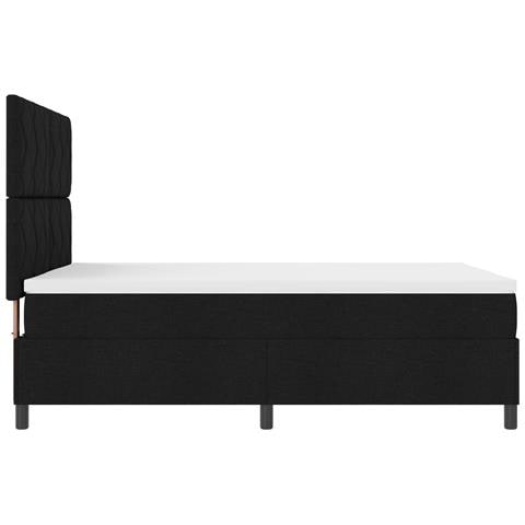 Letto a Rete con Materasso Nero 140x200 cm Tessuto - Foto 9