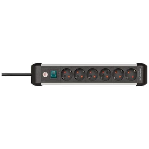 1391030600 prolunghe e multiple 3 m 6 presa (e) AC Interno Nero, Argento - Foto 1