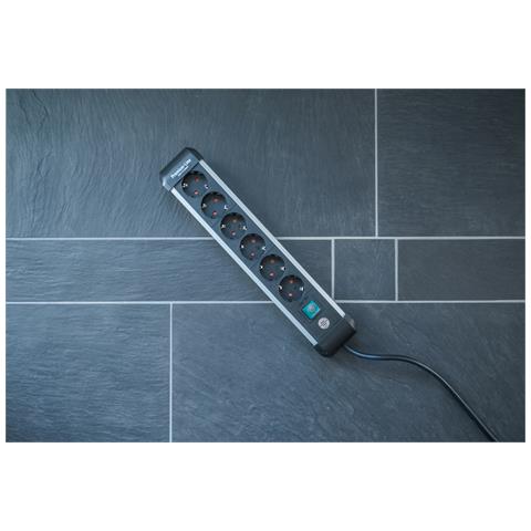 1391030600 prolunghe e multiple 3 m 6 presa (e) AC Interno Nero, Argento - Foto 9