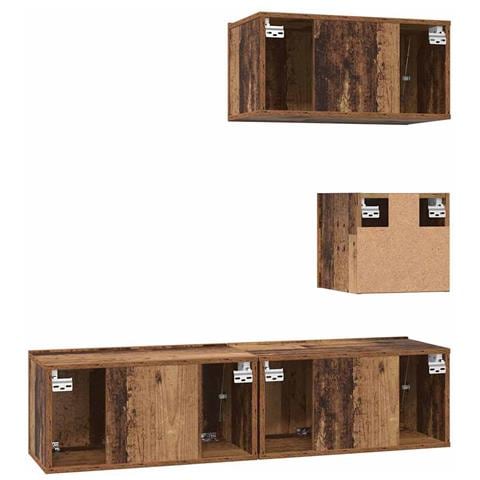 Set mobile TV 4 pcs Legno vecchio 60 x 30 x 30 cm - Foto 9