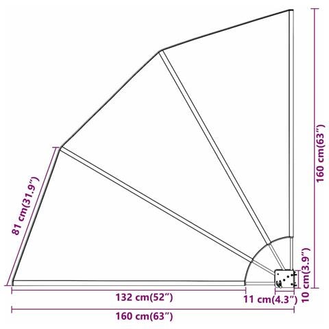 Schermo di Privacy per Balcone Sabbia 160 x 160 cm Tessuto - Foto 8