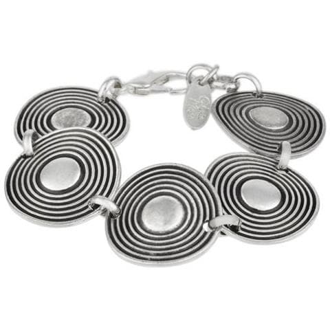 Bracciale A Maglie In Argento ""disco A Spirale"" - Foto 1