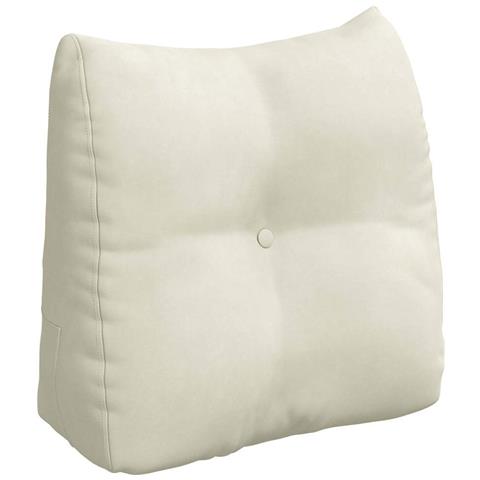Cuscino per Schiena Crema 45 x 24 x 50 cm Velluto - Foto 1