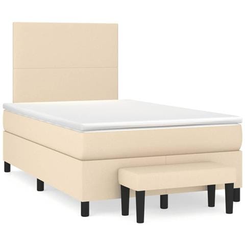 Giroletto a Molle con Materasso Crema 120x190 cm in Tessuto - Foto 2